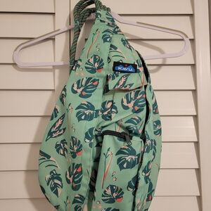 KAVU Green Leaf Print Sling Bag